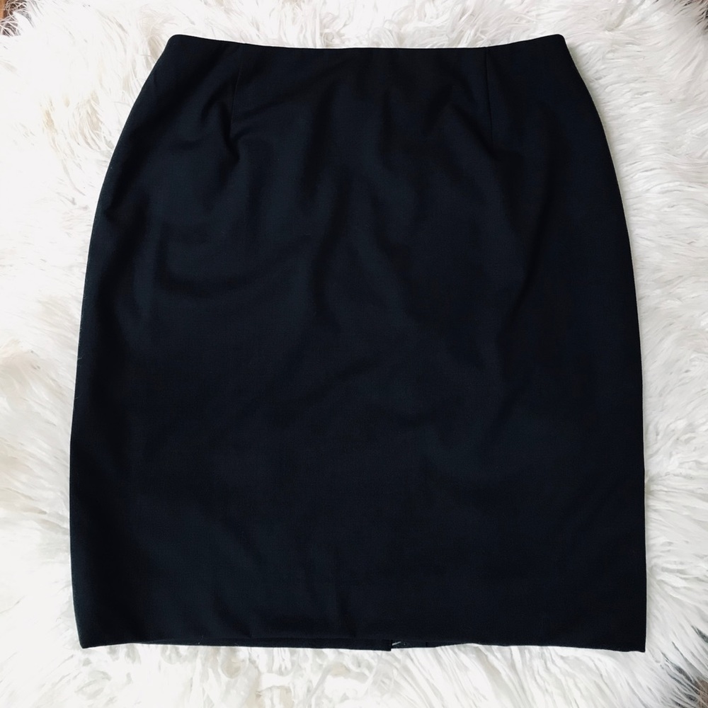 Bally Pencil Skirt Wool Blend Zip Back Lined Black Size 12 New With Tags